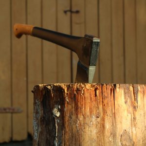 “It sounded like someone was chopping my door down with an axe.”